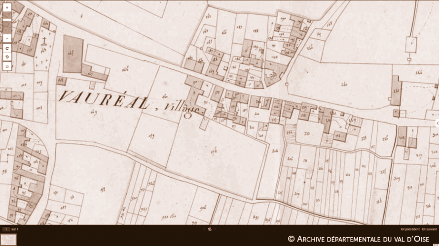 Cadastre du cimetière en 1813