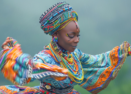 Danseuse Benin tenue traditionnelle